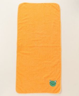 Babyhug Frog Patch Embroidered Towel without Hood - Orange