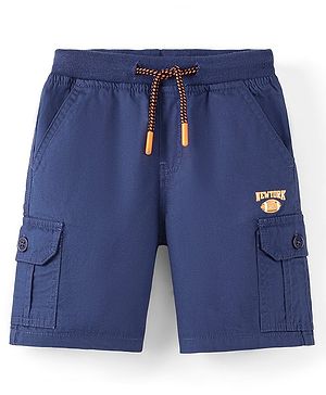 Babyhug Cotton Knee Length Bermuda Solid Colour - Navy Blue