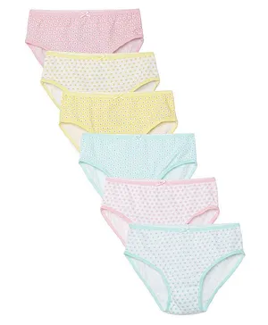 Charm n Cherish 100% Cotton Pack Of 6 Floral Printed Panties   - Multi Colour