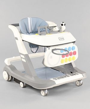 Babyhug Multifunctional Musical Anti-Fall & Convertible Baby Walker - Grey