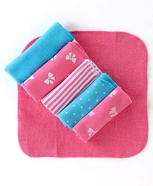 Babyhug Knit Terry Wash cloths Pack of 6 - Multicolour Babyhug Knit Terry Wash cloths Pack of 6 - Multicolour