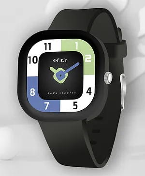 Spiky Rectangle Analogue Watch for Kids - Black