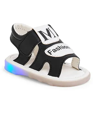 Chiu Hollow Out Designed Velcro Closure LED Booties - Black