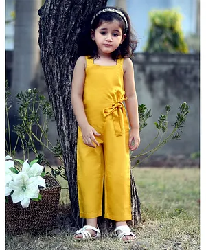 Piccolo Sleeveless Solid Full Length Jumpsuit - Yellow