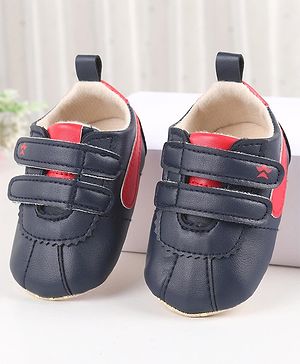 Cute Walk by Babyhug Booties with Velcro Closure - Blue & Red