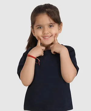 Jelly Jones Half Sleeves Solid Tee - Navy Blue
