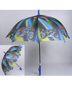 Mihar Essentials Bike Printed Umbrella- Blue