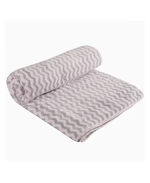 Jars Collections 100% Microfiber  Super Soft Zigzag Stripe Baby Bath Towel - Purple