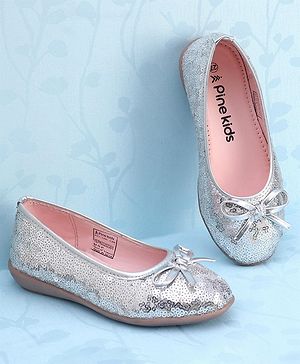 Pine Kids Slip On Bellies with Sequin Detailing - Silver
