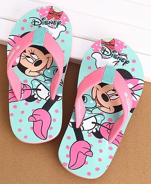 Cute Walk by Babyhug Slip On Flip Flops with Minnie Mouse Print - Pink