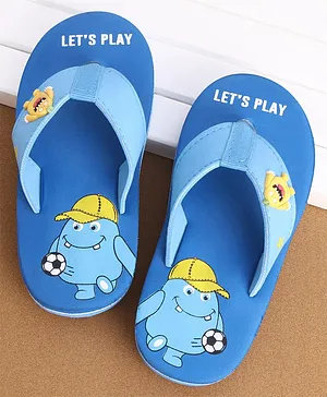 Cute Walk by Babyhug Flip Flops Monster Print - Blue