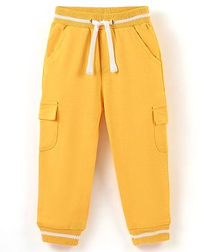 Babyhug Cotton Looper Knit Full Length Solid Color Lounge Pant - Yellow