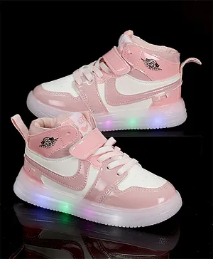 PASSION PETALS Coloured LED Shoes  - White & Pink