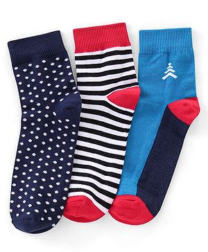 Pine Kids Ankle Length Socks Logo Print Pack Of 3 (Colour May Vary)