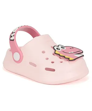 Lil Lollipop Dinosaur Applique Detailed Slingback Anti Slip Clogs - Pink