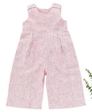 Kadam Baby Sleeveless Striped Dungaree - Pink