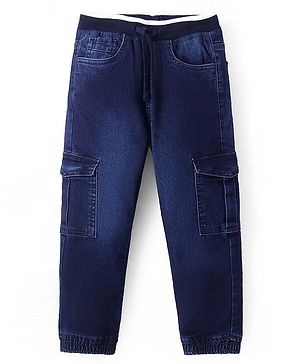 Pine Kids Denim Washed Full Length  Cargo Jogger - Blue