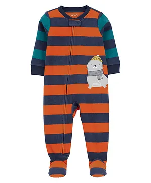 Carter's 1-Piece Seal Striped Fleece Footie Pajamas
