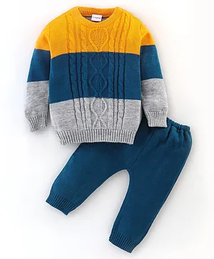 Babyhug 100% Acrylic Knit Full Sleeves Baby Sweater Sets - Multicolor