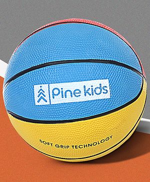 Pine Kids Junior Size 3 Basketball - Multicolor | Lightweight & Durable | Perfect for Indoor & Outdoor Play | Develops Coordination & Team Skills | BIS Certified