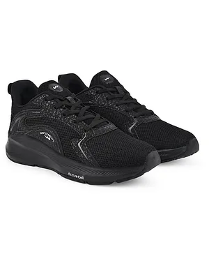 Campus Lace up Textured Shoes - Black