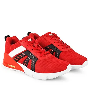 Campus Solid Mesh Casual Shoes - Red