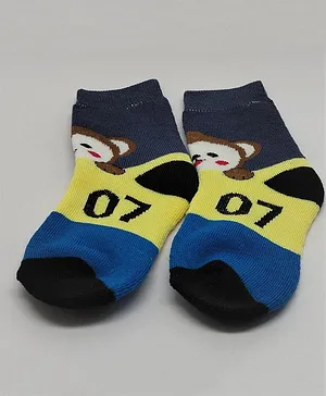 Kid-O-World Monkey Patch Design Socks - Yellow