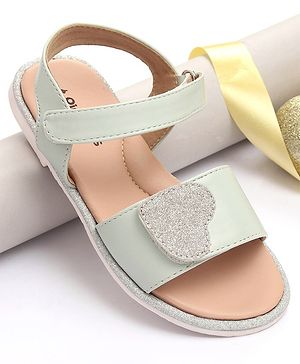 Pine Kids Velcro Closure Sandals with Heart Patch - Blue