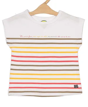 Lil Lollipop Short Sleeves Striped Top - White
