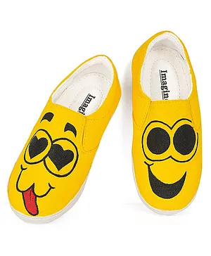 IMAGINO Emoji Hand Painted Shoes  - Yellow