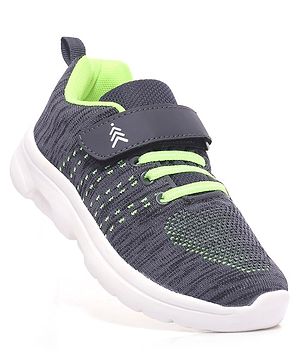 Pine Kids Textured Velcro Closure Sneakers - Dark Grey