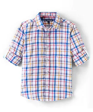 Pine Kids 100% Cotton Full Sleeves Check Shirts - Multicolour