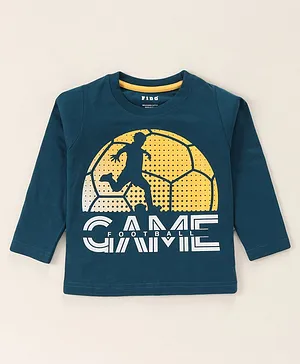 Fido Single Jersey Full Sleeves T-Shirt Game Print- Blue