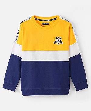 Pine Kids Full Sleeves Biowashed Sweatshirt Text Print - Yellow