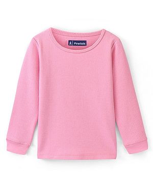 Pine Kids Cotton Full Length Thermal Inner Wear Vest Solid Colour - Candy Pink