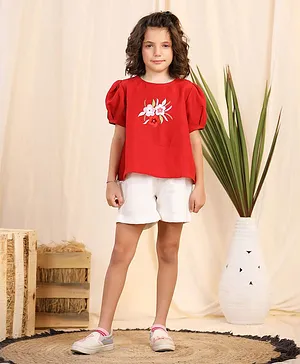 Casa Ninos Red Co-Ord  For Girls