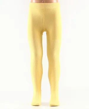 Mustang Full Length Cotton Footed Tights Solid Design - Yellow