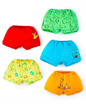 SuperBottoms Pack Of 5 Super Soft 100% Pure Cotton Breathable Bloomers - Multi Colour