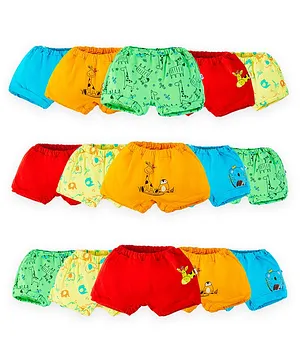 SuperBottoms Pack Of 15 Super Soft 100% Pure Cotton Breathable Bloomers - Multi Colour