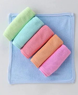 Simply Terry Knit Hand & Face Towels Pack of 6- Multicolor