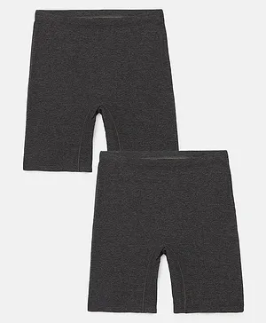 Mackly Pack Of 2 Solid Shorts - Charcoal Melange