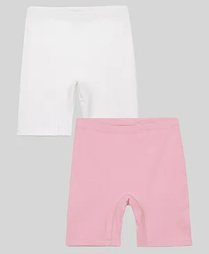 Mackly Pack Of 2 Solid Shorts - Pink & White