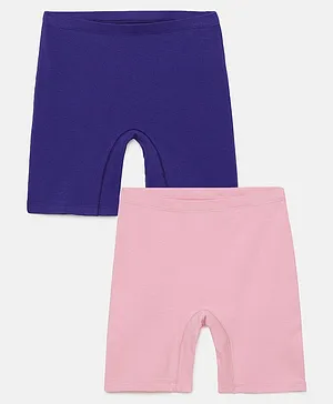 Mackly Pack Of 2 Solid Shorts - Navy Blue & Pink