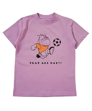 Snowflakes Half Sleeve Play All Day Printed Tee  - Lavender