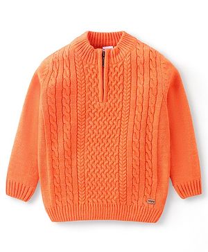 Babyhug Full Sleeves Pullover Sweater - Orange