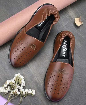 Stefens Perforated Design Loafers - Tan