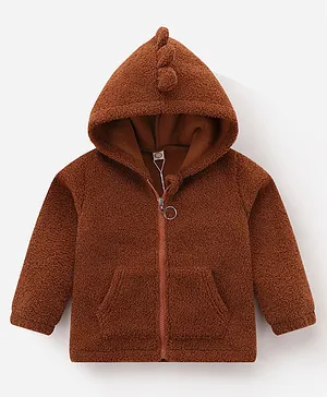 Kookie Kids Full Sleeves Hooded Jacket - Brown