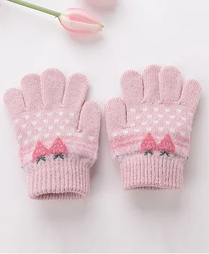 Babyhug Gloves Strawberry Design - Pink