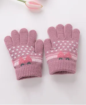 Babyhug Gloves Strawberry Design - Lavender