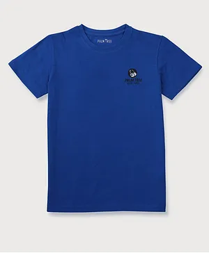 PALM TREE Half Sleeves Music Freedom Tee - Blue